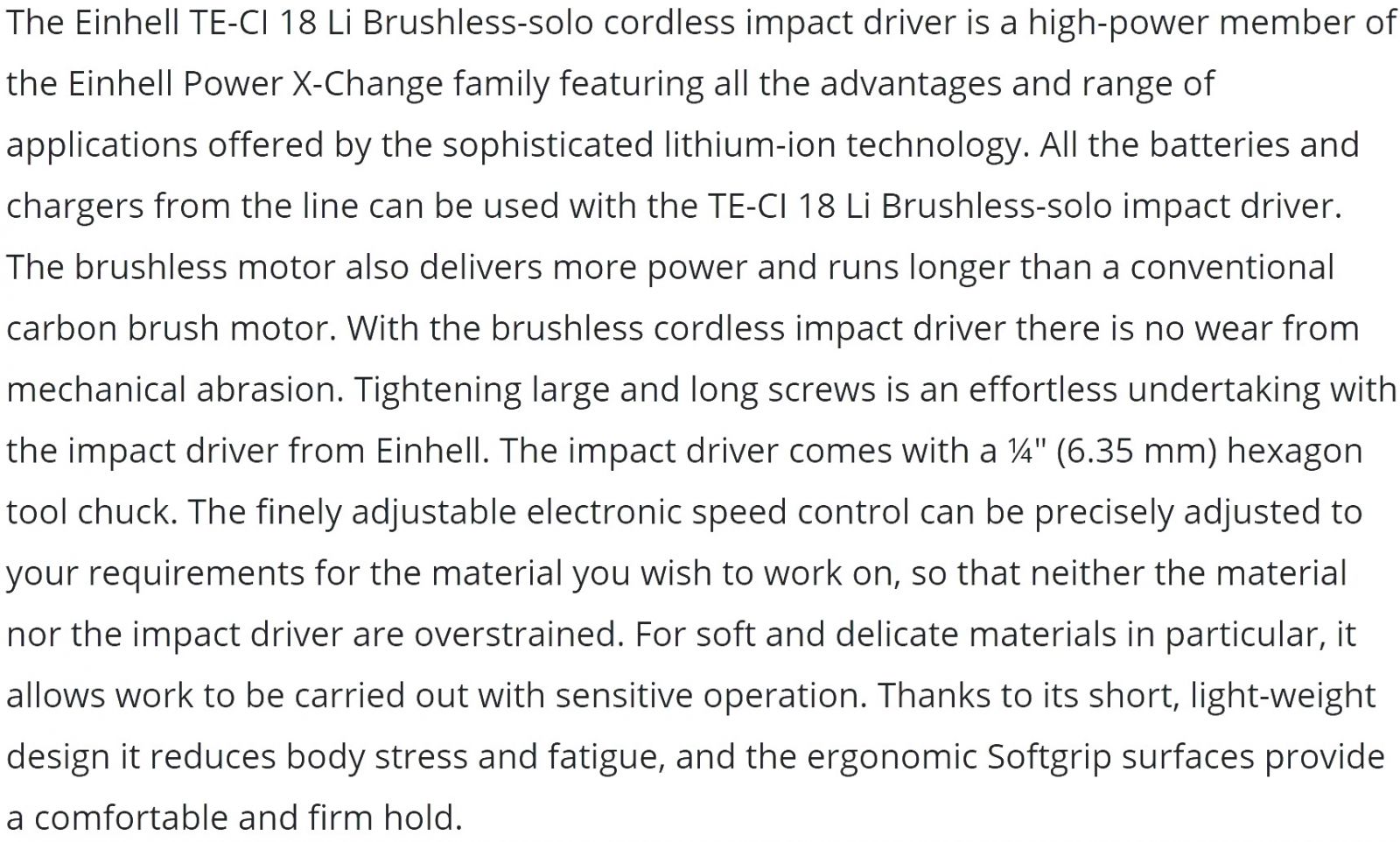 מברגת אימפקט מקצועית מטענת היינל EINHELL TE-CI 18 LI BL KIT TEXT